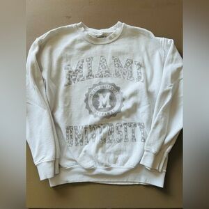 Miami University of Ohio White Crewneck Sweatshirt